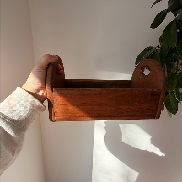 Wooden Handled Tray - Rustic Brown Decorative Box